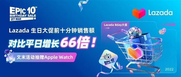 Lazada生日大促前十分钟销售额对比平日增长66倍！跨境前12小时战报抢先看