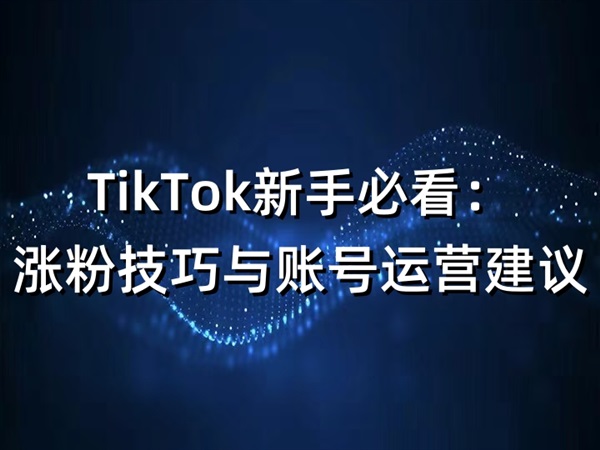 TikTok新手必看：涨粉技巧与账号运营建议