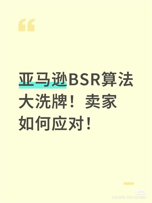 BSR 算法大洗牌！亚马逊卖家如何应对？